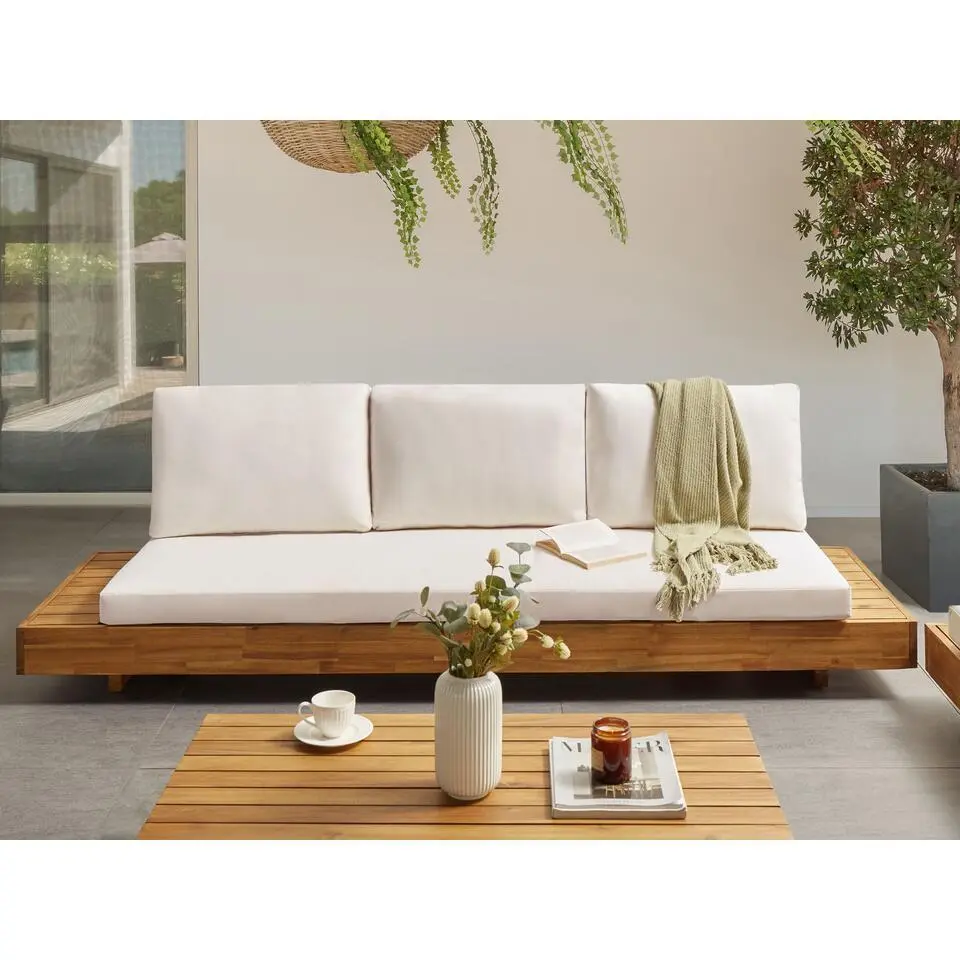 MARETTIMO - Tuinbank 3-zits - Gebroken wit - Acaciahout