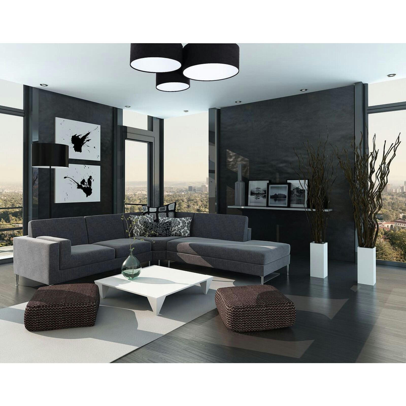 TRIO - Plafonnier Tissu Noir