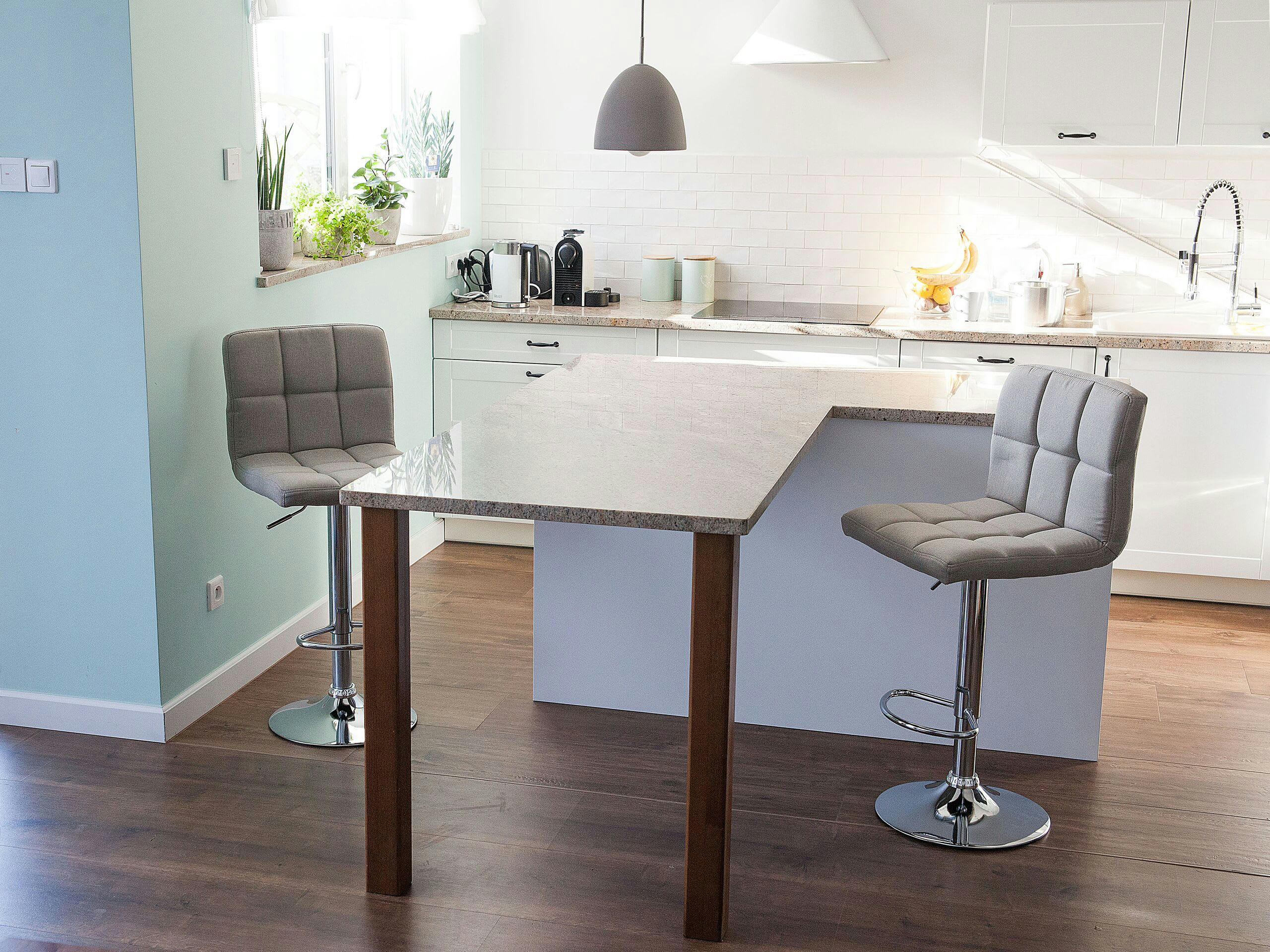 MARION - Lot de 2 chaises de bar réglables beiges