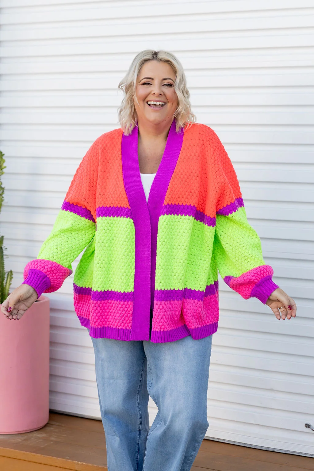 Marbelle Knit Cardigan in Fluro Mix