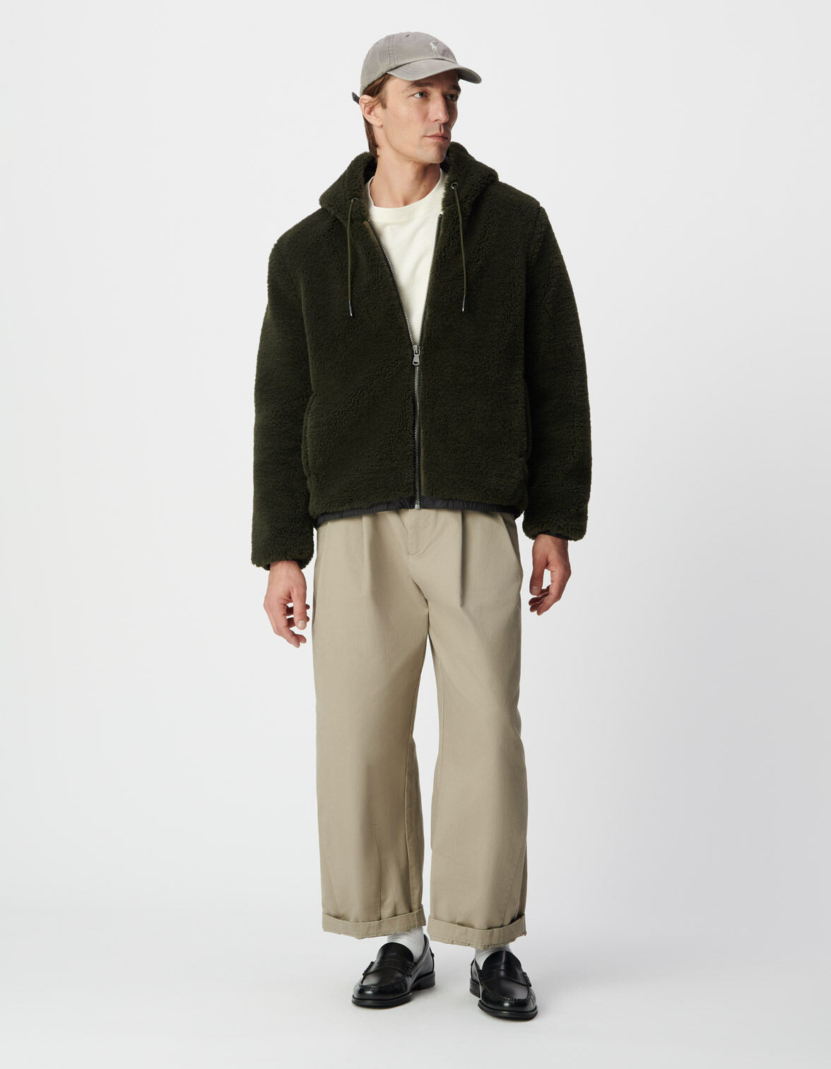 Sous doudoune kaki sherpa Homme