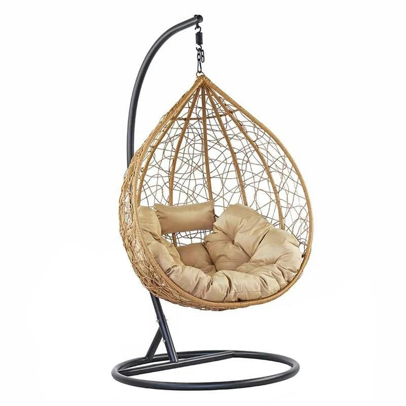 DREAMPOLY - Chaise berçante suspendue de jardin ronde avec coussin