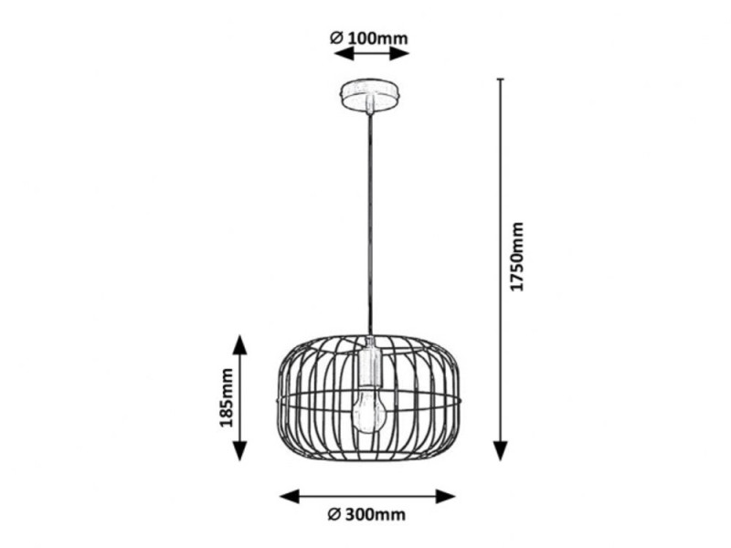 Lampa wisząca niebieska Xenia 1xE27x40W wym: 175x30x30 cm Rabalux