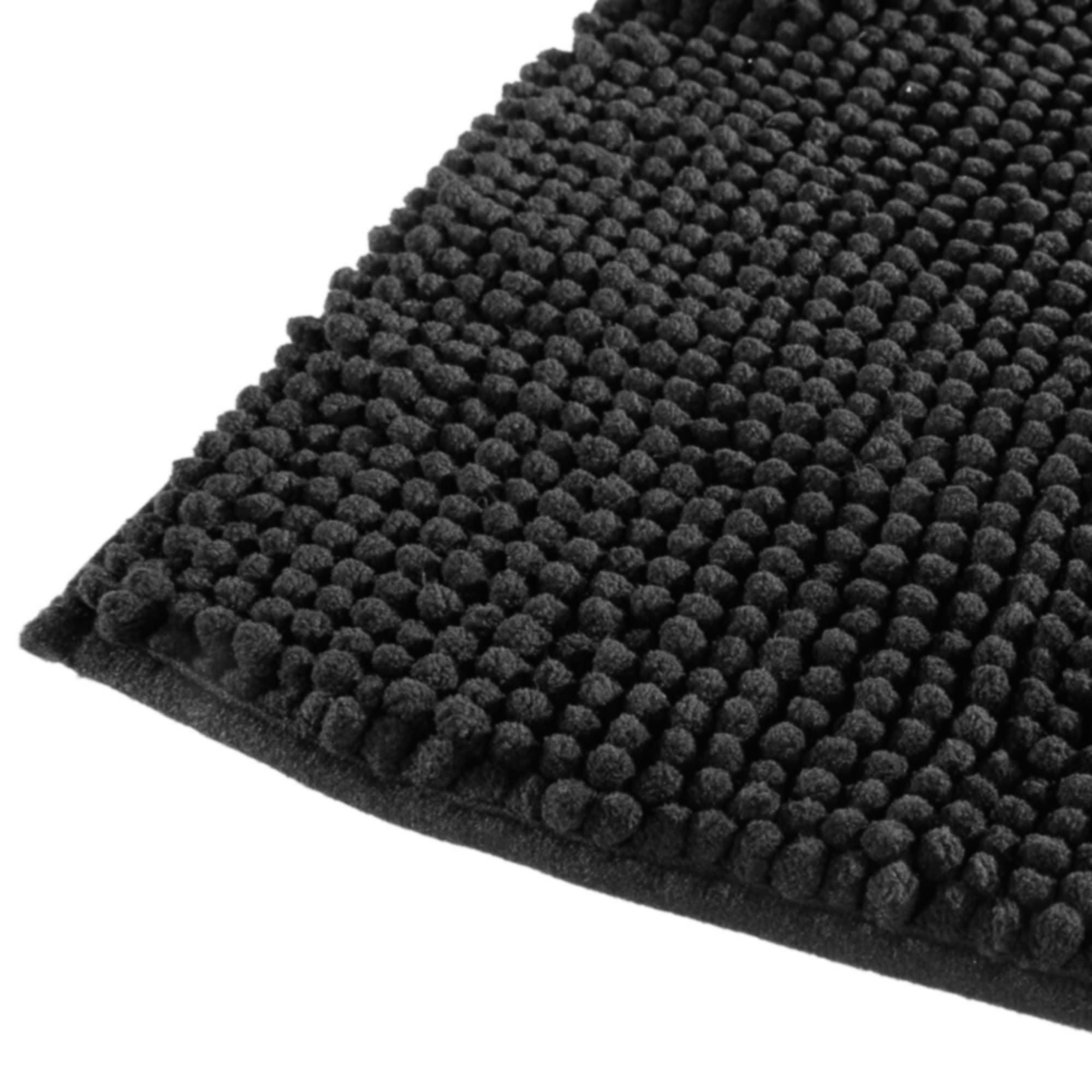 - Tapis de bain chenille noir - 50x80cm