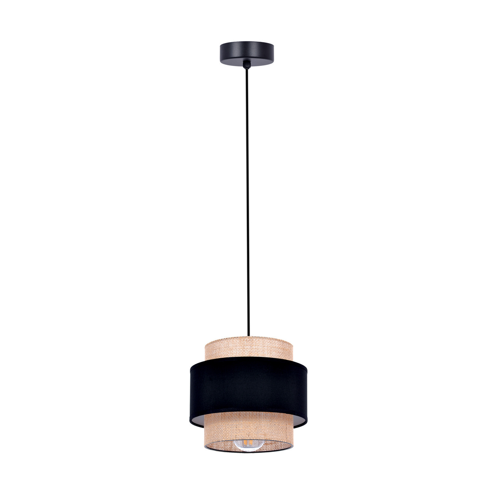 Lampa wisząca czarno-beżowa DINO 1xE27x40W wym: 100x20x20 cm Kaja