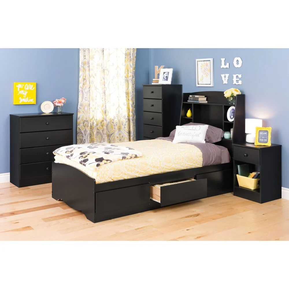 Bella 4-Drawer Dresser, Black