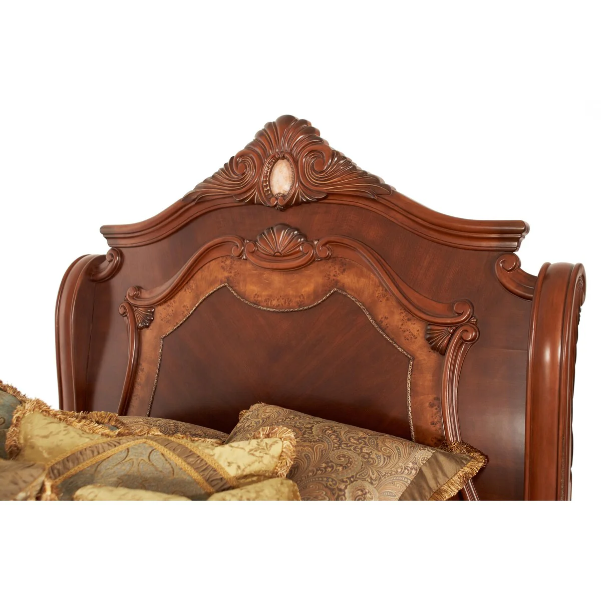 AICO Cortina Honey Walnut Sleigh Bed