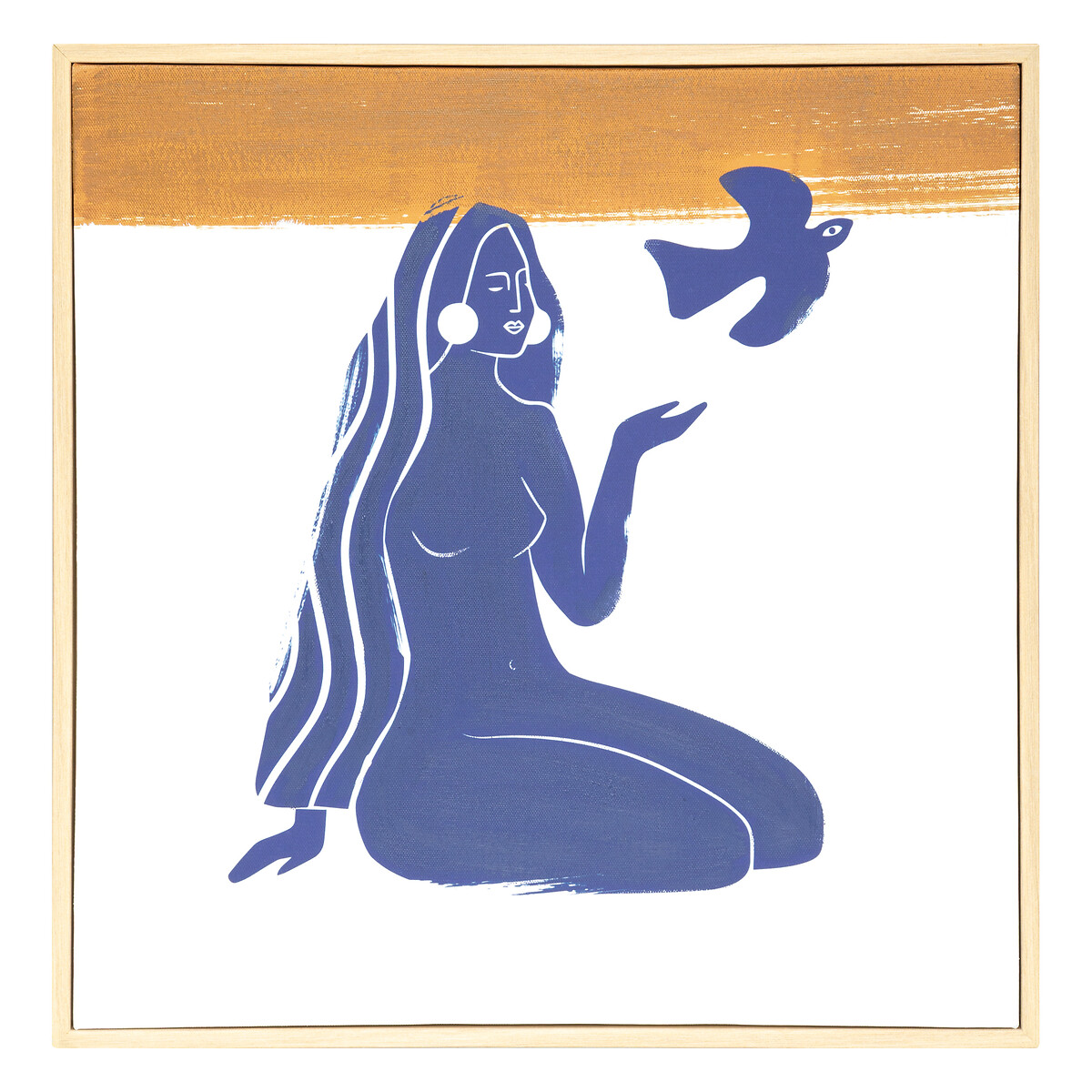 "Melody" printed canvas Blue, 45x45 cm