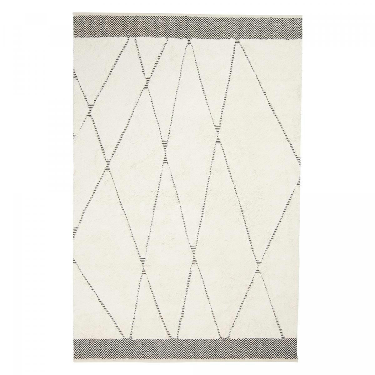 COTCOLA - Tapis moderne en coton ecru 120x170