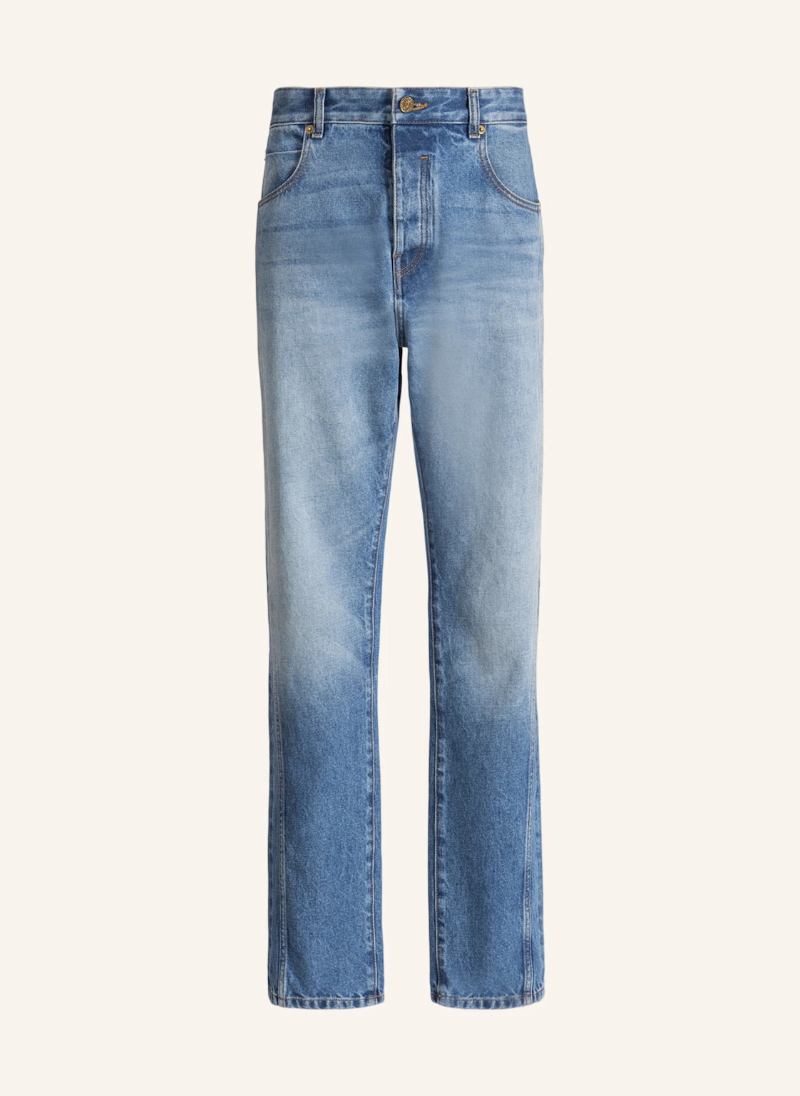 BALMAIN Gerade Jeans aus verwaschenem Denim in Blue