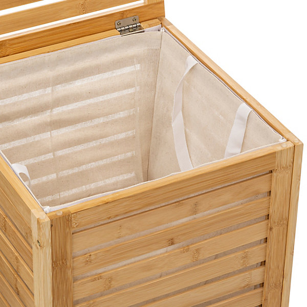 Panier à linge en bambou 65L l.40 x H.58 x P.40 cm, 5Five Simply Smart Sicela