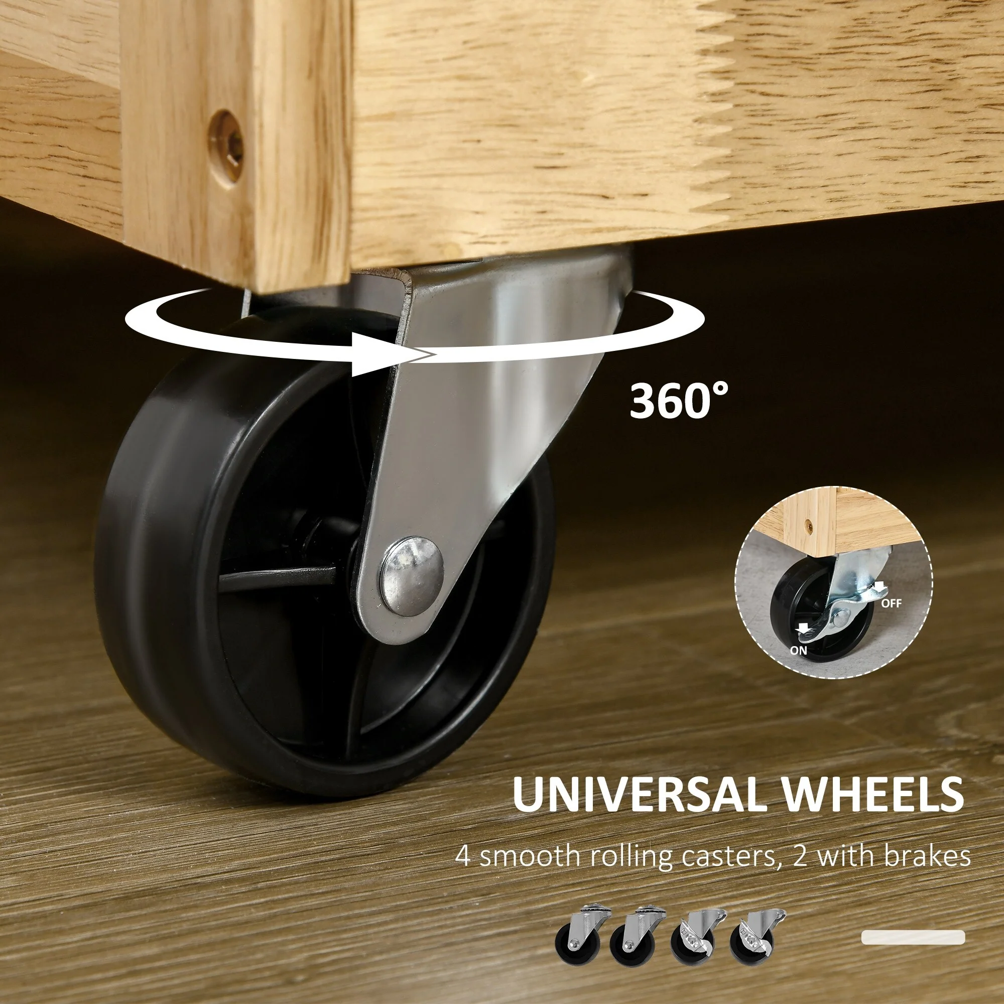 Kitchen Island On Wheels(no include stool)