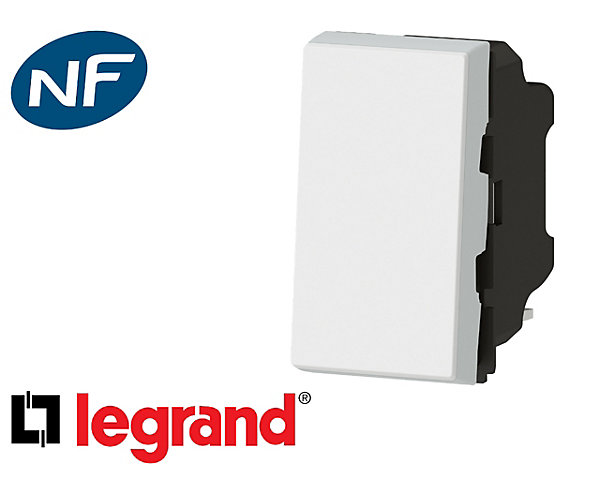 Interrupteur va-et-vient simple 1 module Legrand Mosaic composable