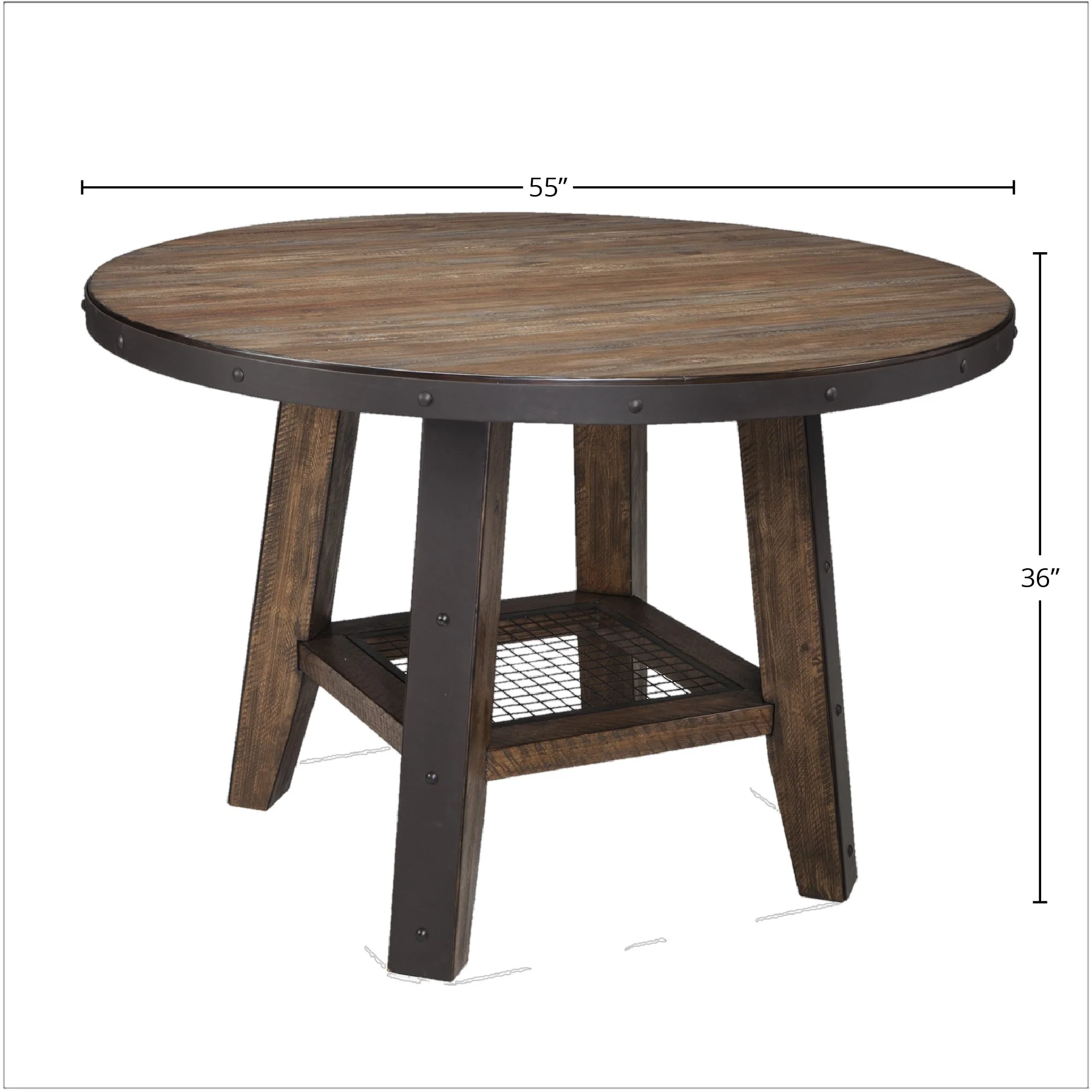 Taos Canyon Brown Round Gathering Table