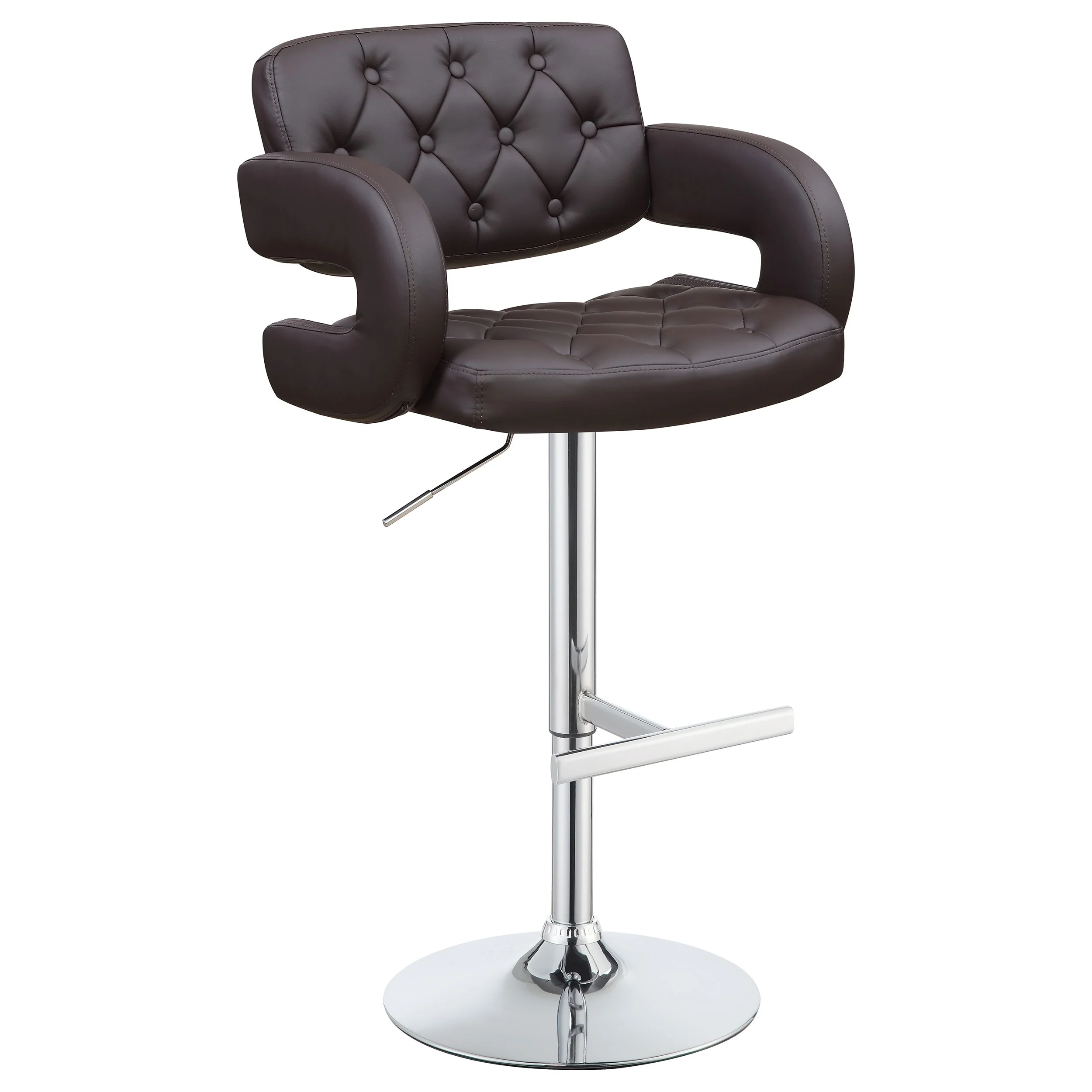 Brandi Adjustable Height Upholstered Tufted Bar Stool