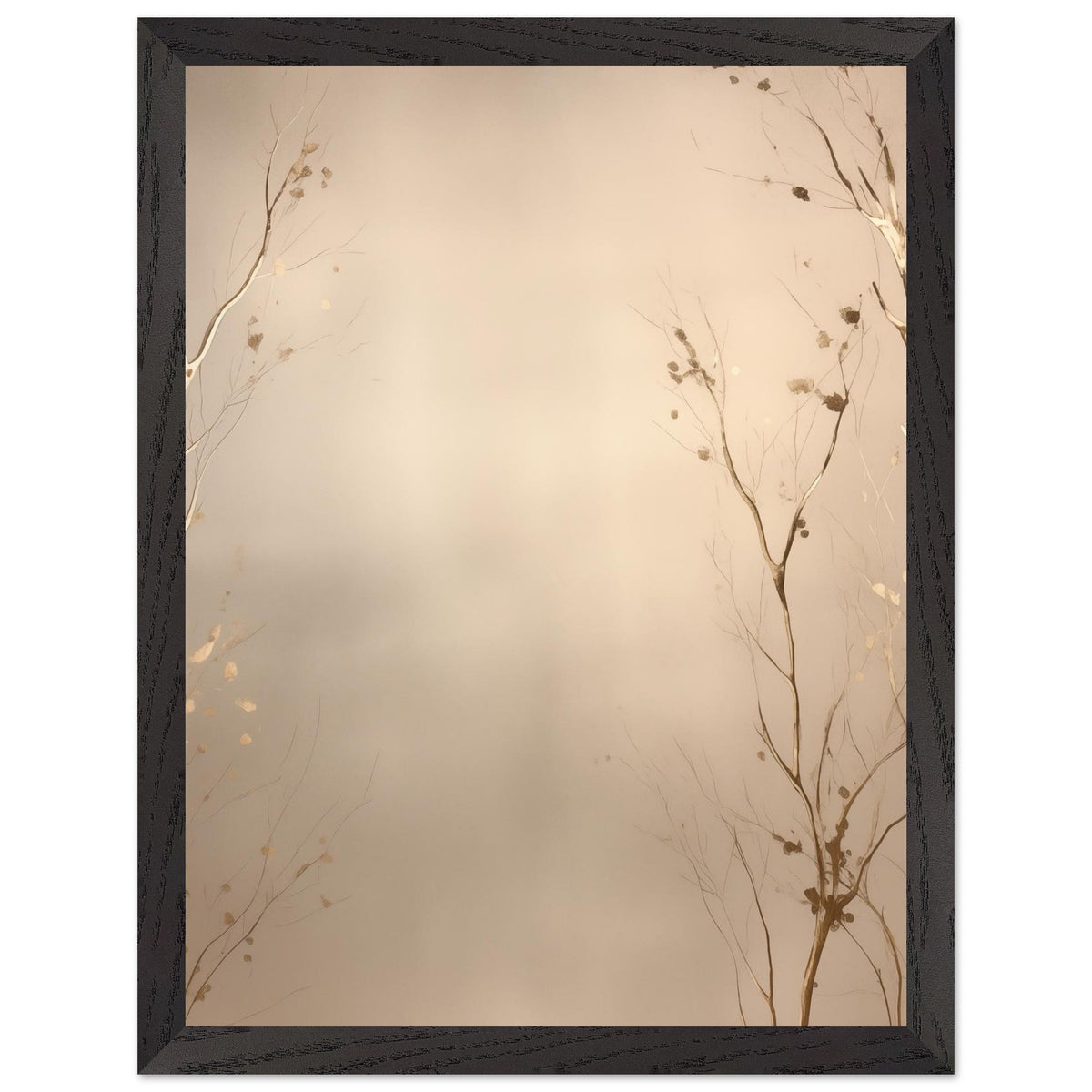 Artfulprints Poster met Lijst Abstract - Golden leafs  - 30x40 cm - Goud