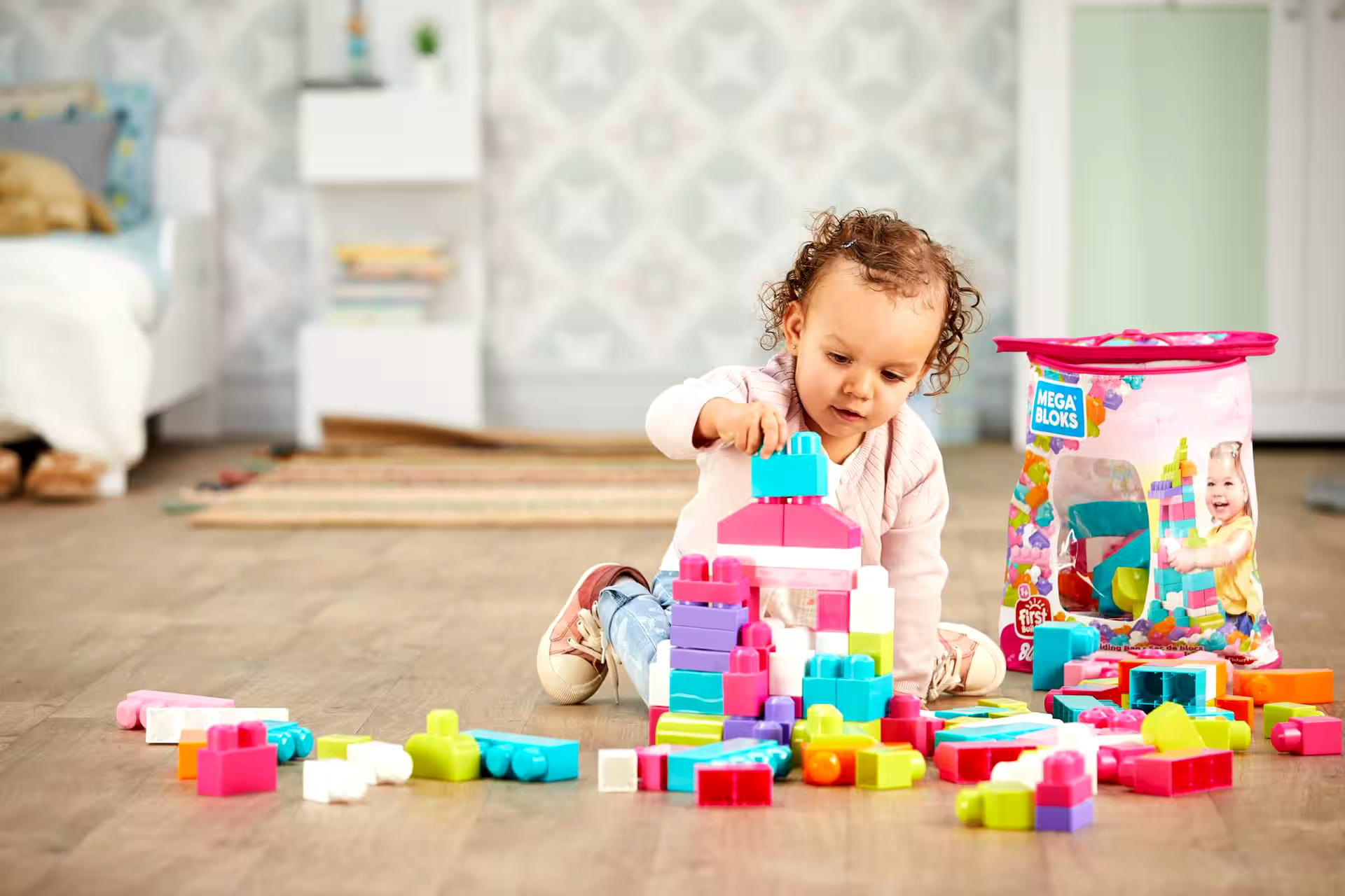 Fisher Price Mega Bloks, First Builders, Big Building Bag Block Set, 60-pc, Ages 1+