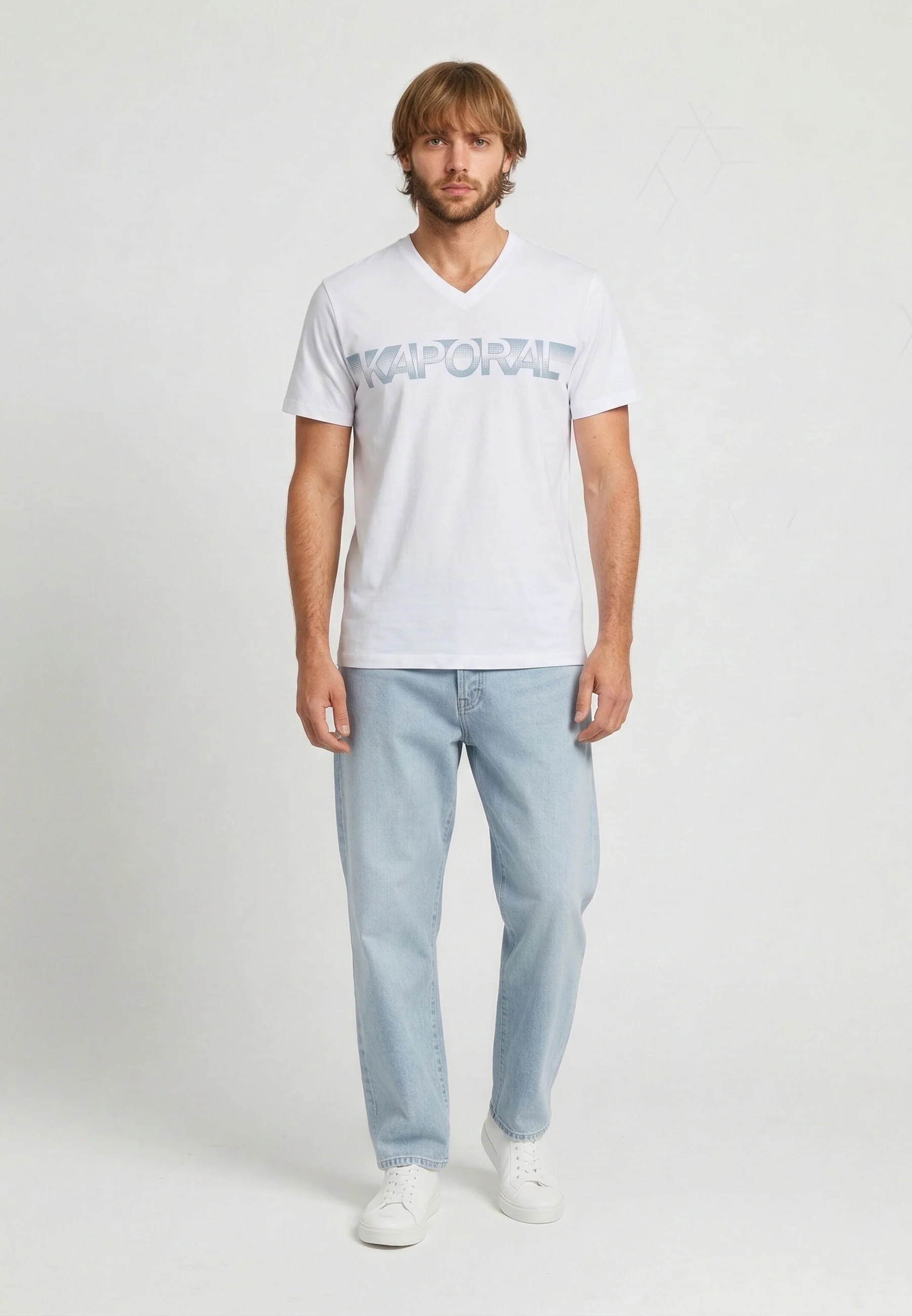 T-shirt manches courtes slim blanc coton stretch BART