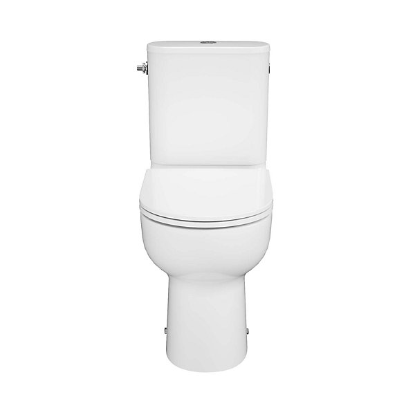 Pack WC à poser sur-élevé sans bride vortex avec abattant déclipsable et frein de chute, sortie horizontale, GoodHome Cavally
