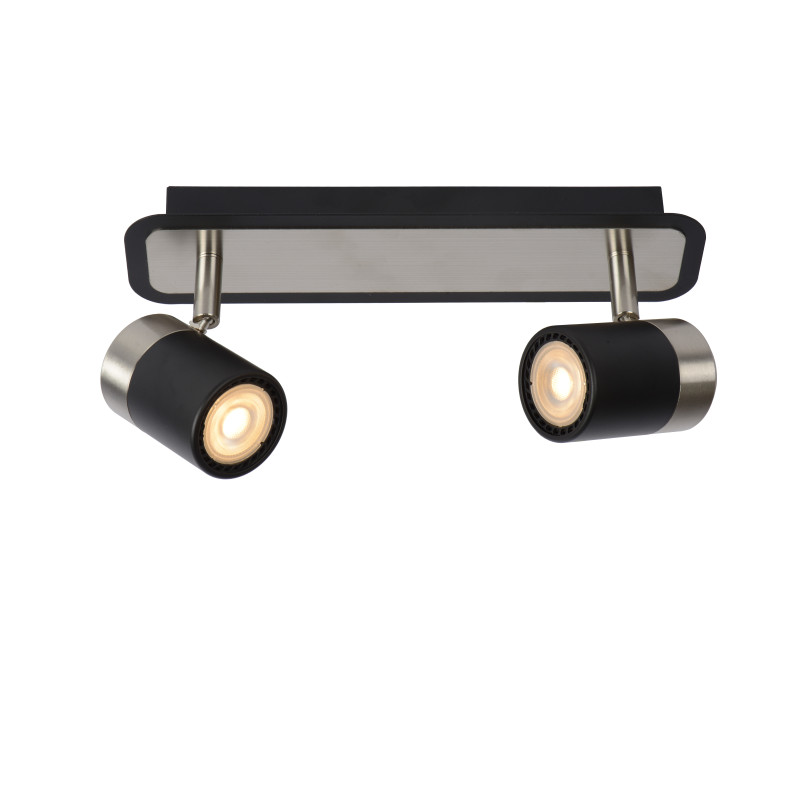 Spot LED Lennert noir dimmable GU10 2 x 5 W LUCIDE