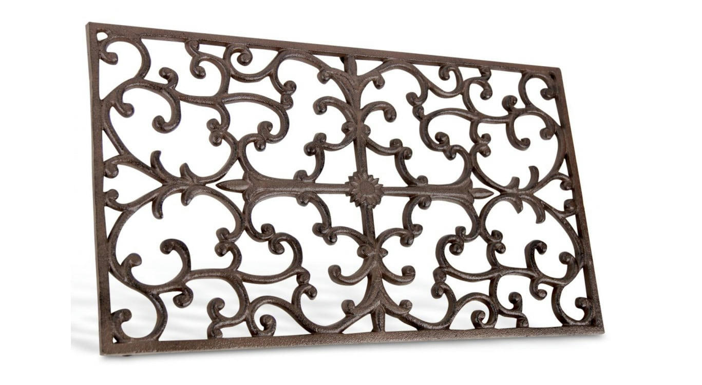 - Paillasson Rectangulaire Fonte Marron 65x2x37cm