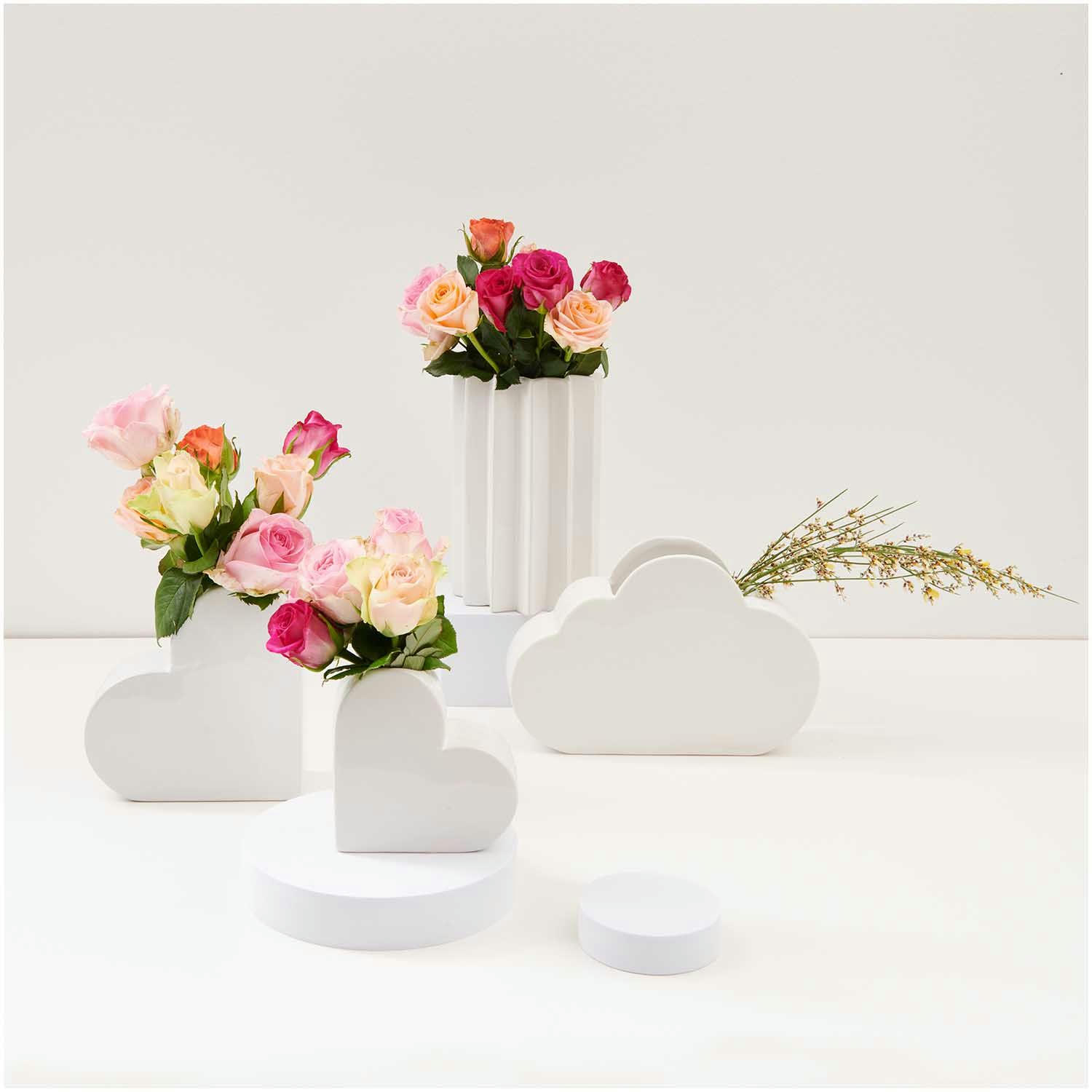 - Vase en céramique nuage blanc 25 cm