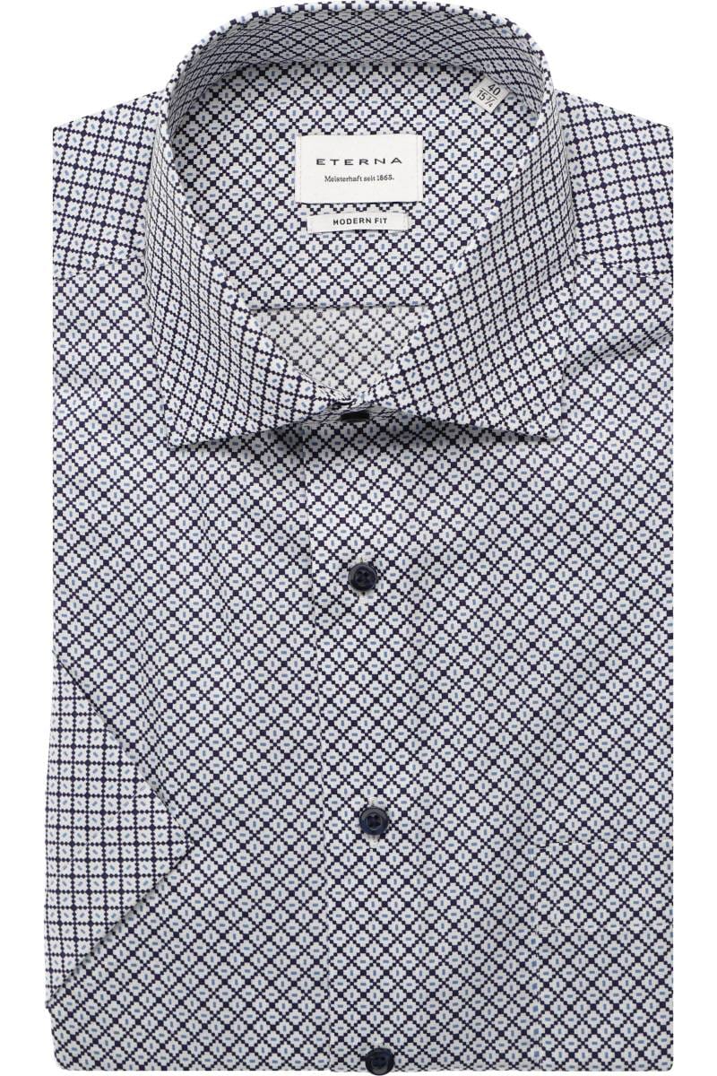 ETERNA Modern Fit Hemd mittelblau, Bedruckt