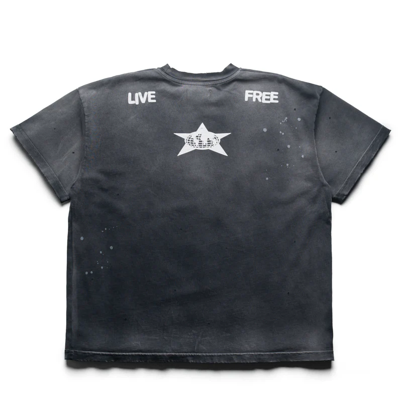 Barriers Worldwide Distressed Star Tee - Vintage Black