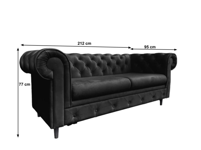 Sofa Prima 2 osobowa czarna