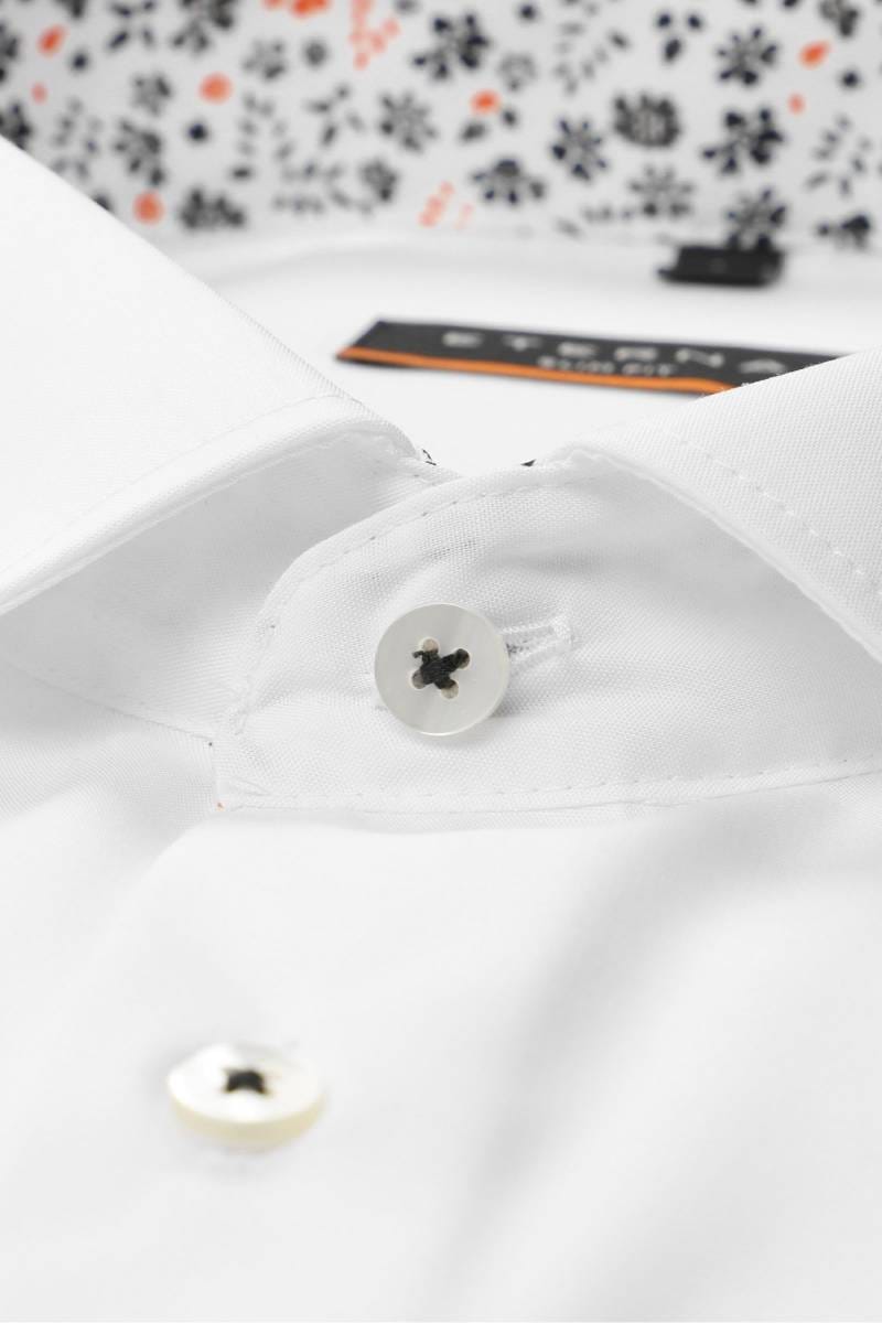 ETERNA Slim Fit Hemd weiss, Einfarbig