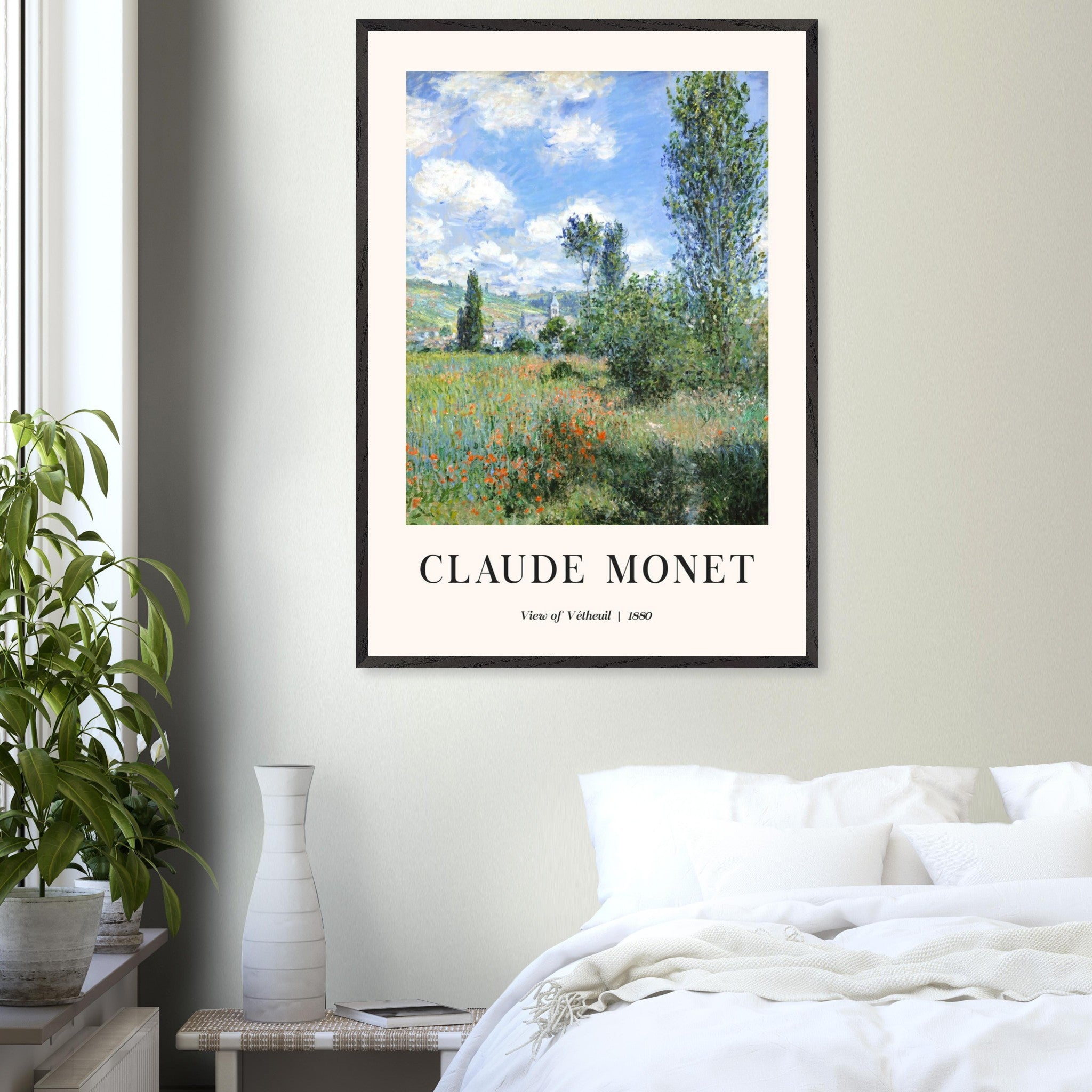 Artfulprints Poster Claude Monet - View of Vétheuil II  - 70x100 cm - Groen