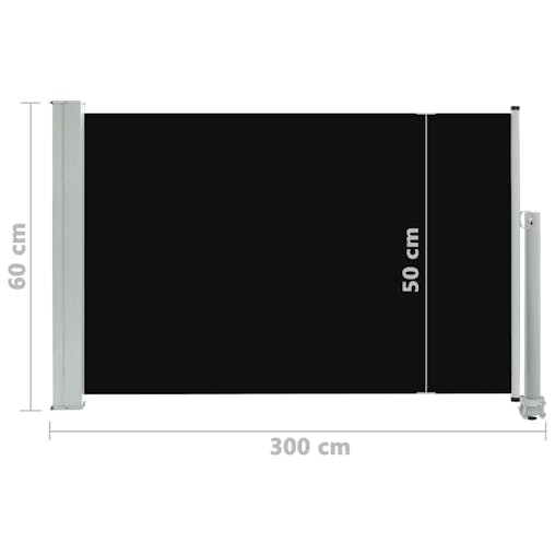 NNEVL Patio Retractable Side Awning 60x300 cm Black
