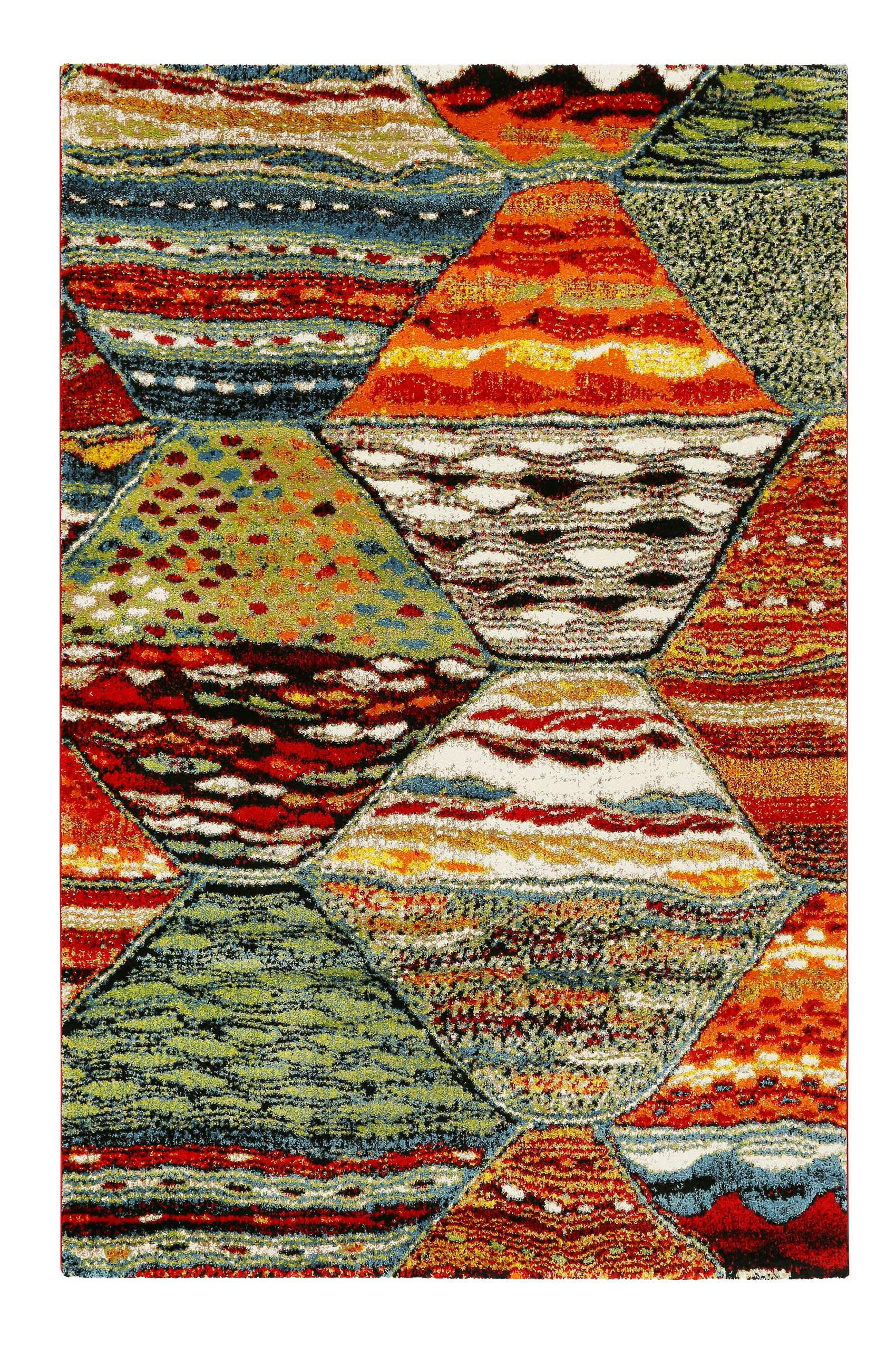 ATLAS - Tapis tissé multicolore inspiration berbère 170x120