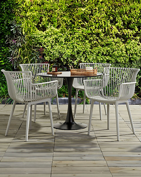 Lot de 4 chaises de jardin PESARO Gris clair