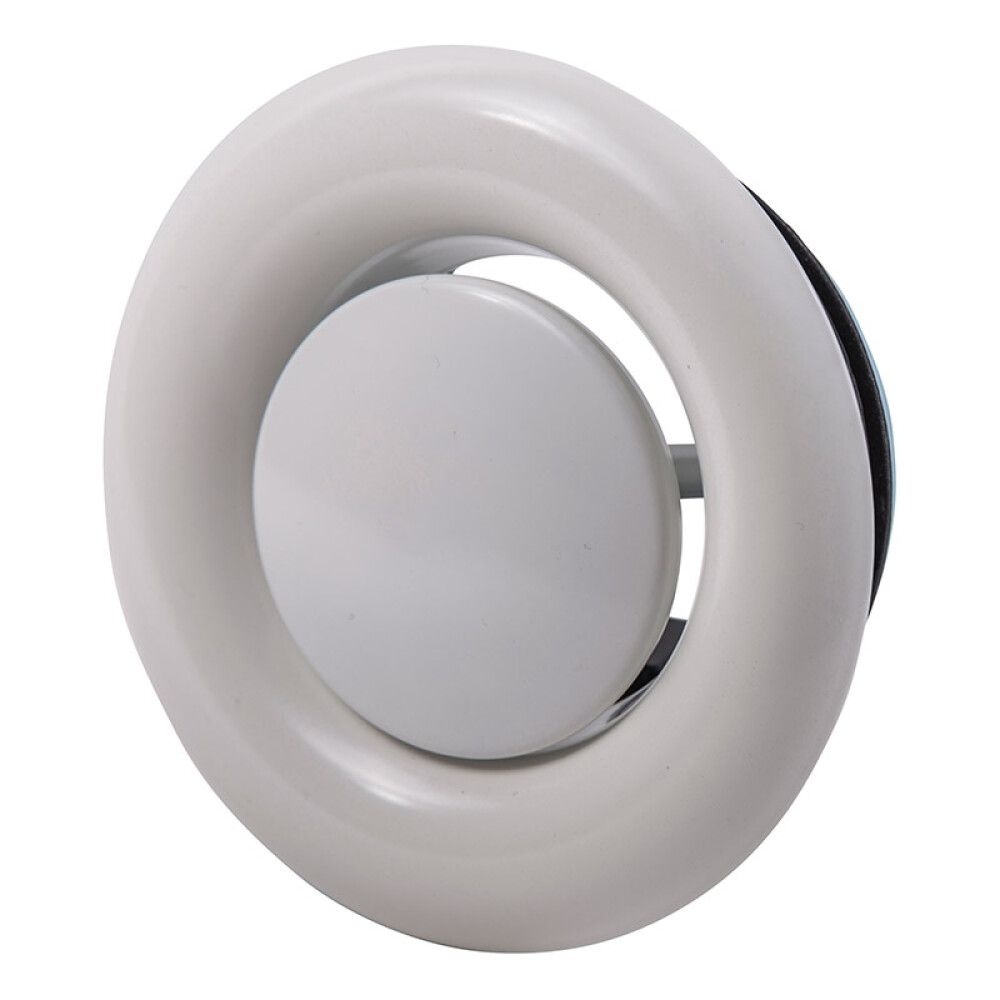 AVTREKKSVENTIL FLEXIT STÅL Ø125MM HVIT