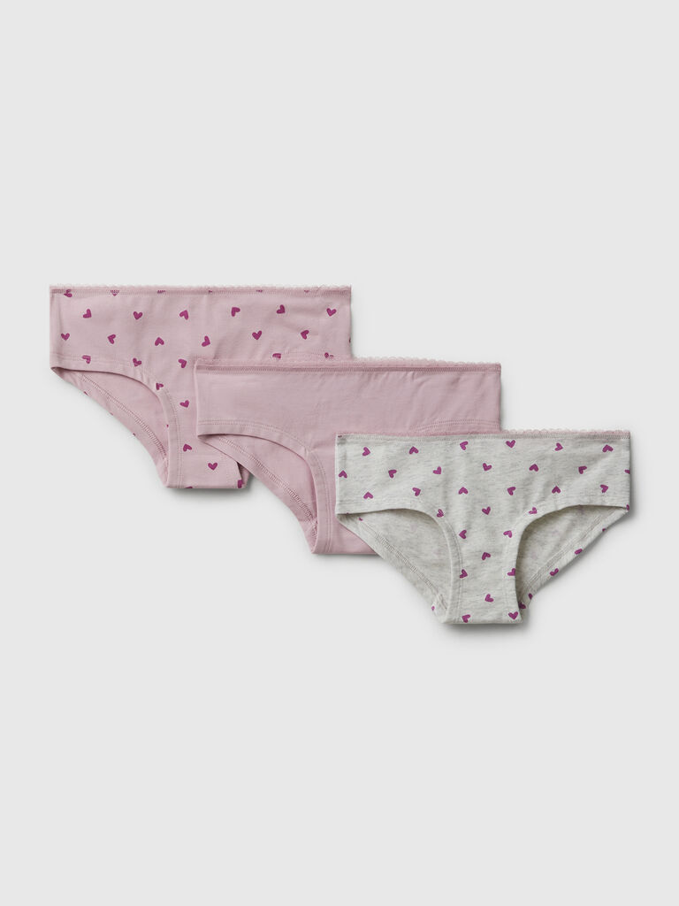 Set of three underwear in stretch cotton