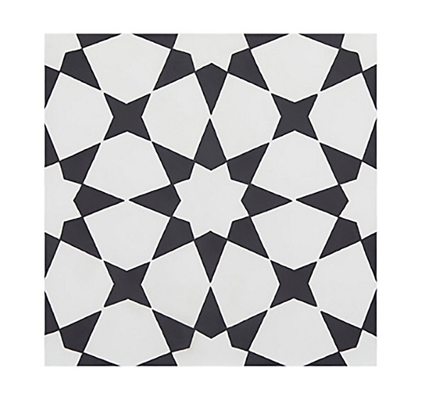 Boite de 24 Carreaux de ciment véritable 0,96m2 / Carreaux de ciment artisanaux pour sol et mur coloris noir / blanc