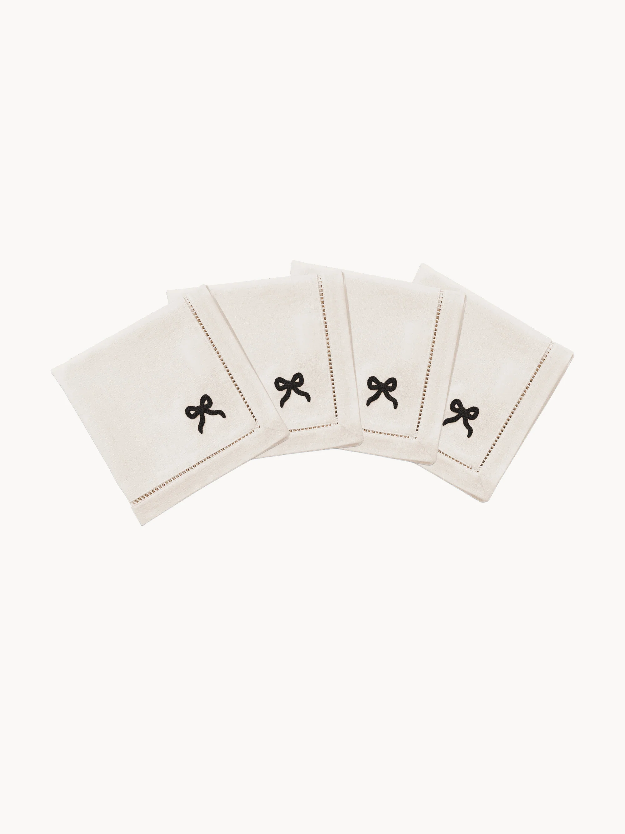 Handgefertigte Servietten Bow, 4er-Set