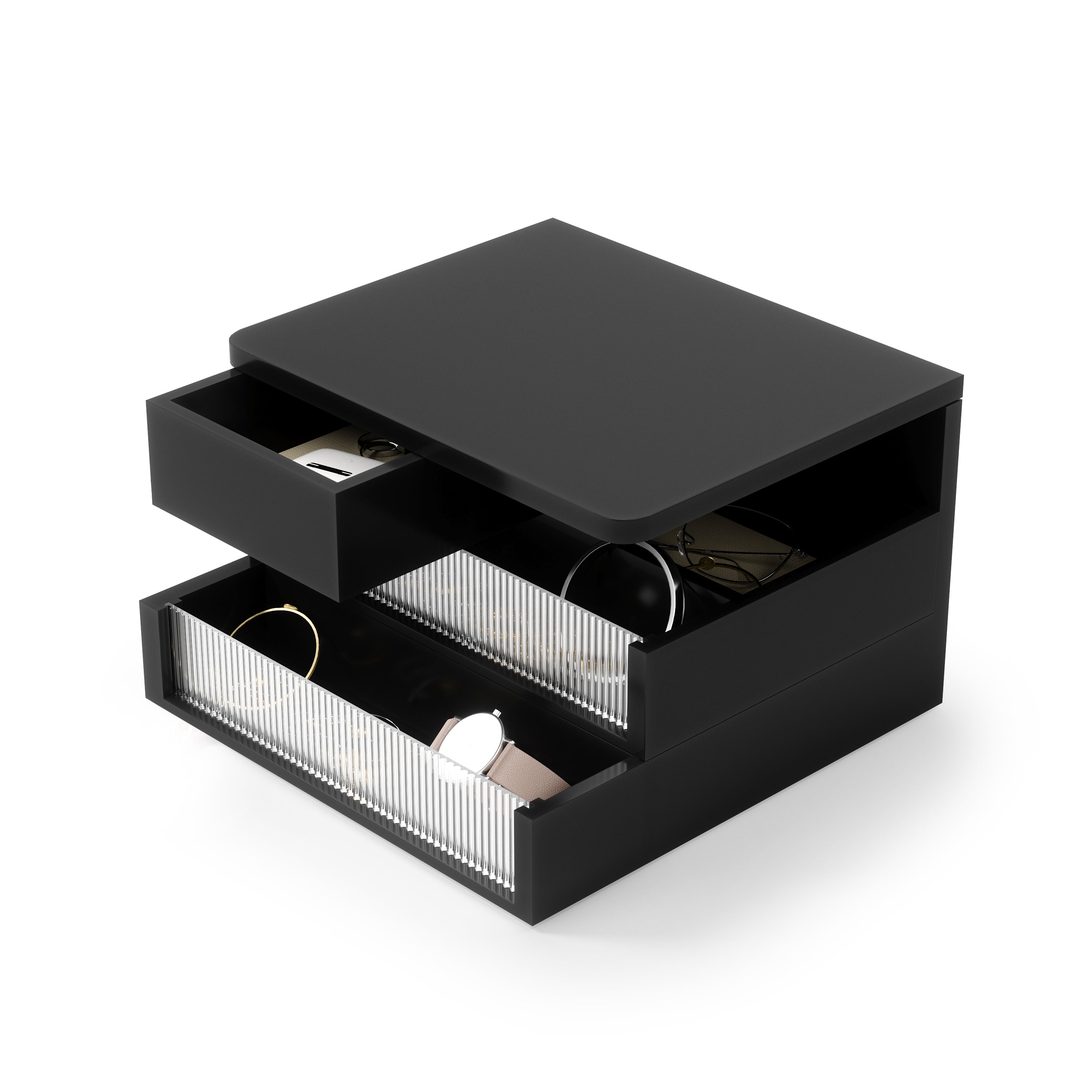 Umbra opbergdoos Malibu - 24 x 24 x 15 cm - zwart