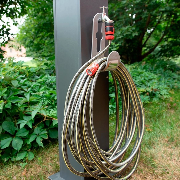 Wandschlauchhalter, Kunststoff, grau