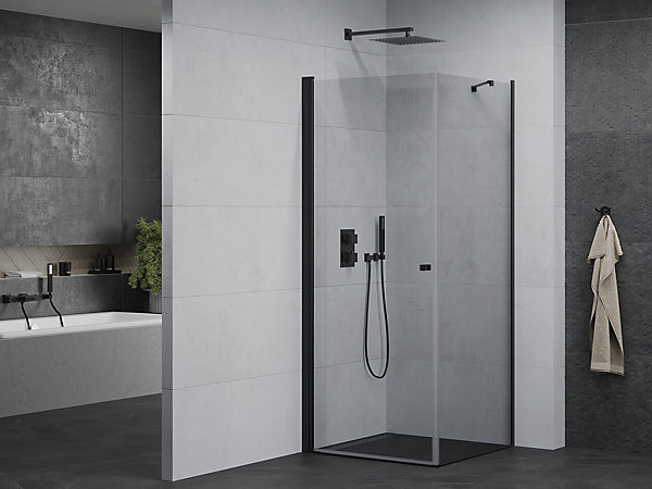 Mexen Pretoria cabine de douche pivotante 80 x 80 cm, transparent, noir - 852-080-080-70-00