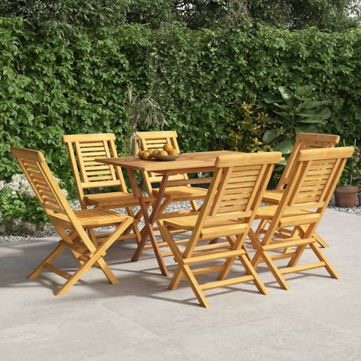 NNEVL Folding Garden Chairs 6 pcs 47x63x90 cm Solid Wood Teak