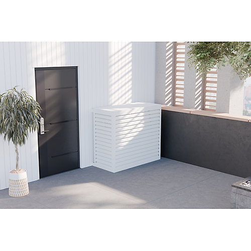 Cache Clim et PACStructure AluminiumCouleur Blanc Taille 3XLH 121L 135P 66 81 cm   15 cm réglable