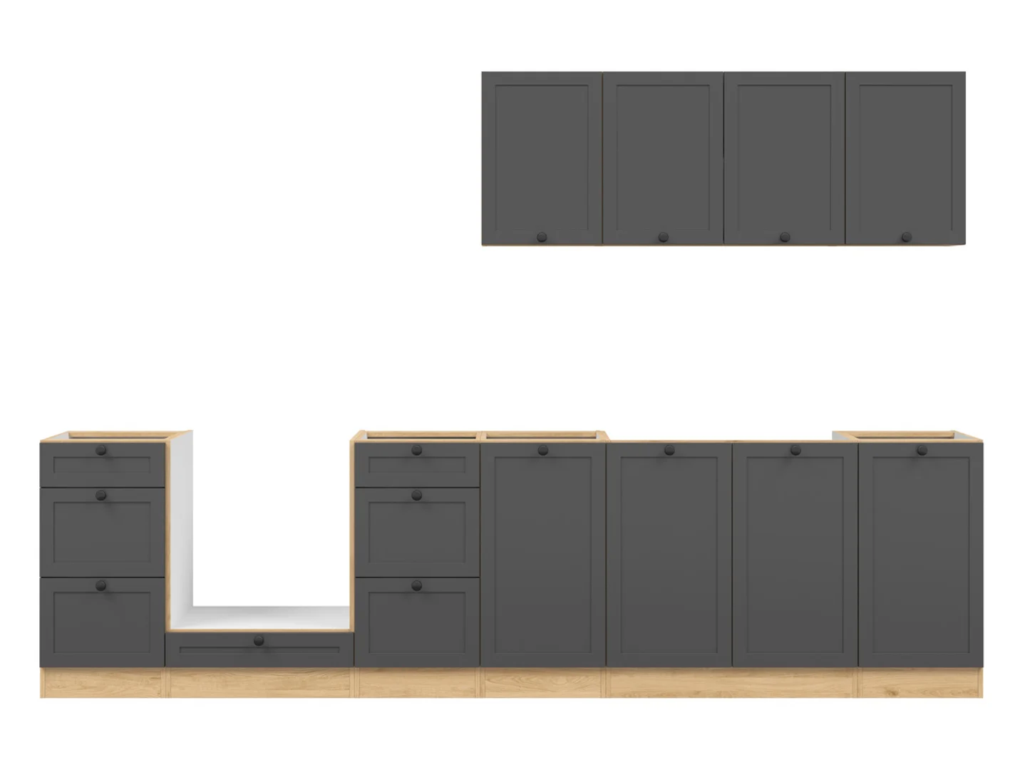 Komplet kuchenny Junona Line 300 cm grafitowy