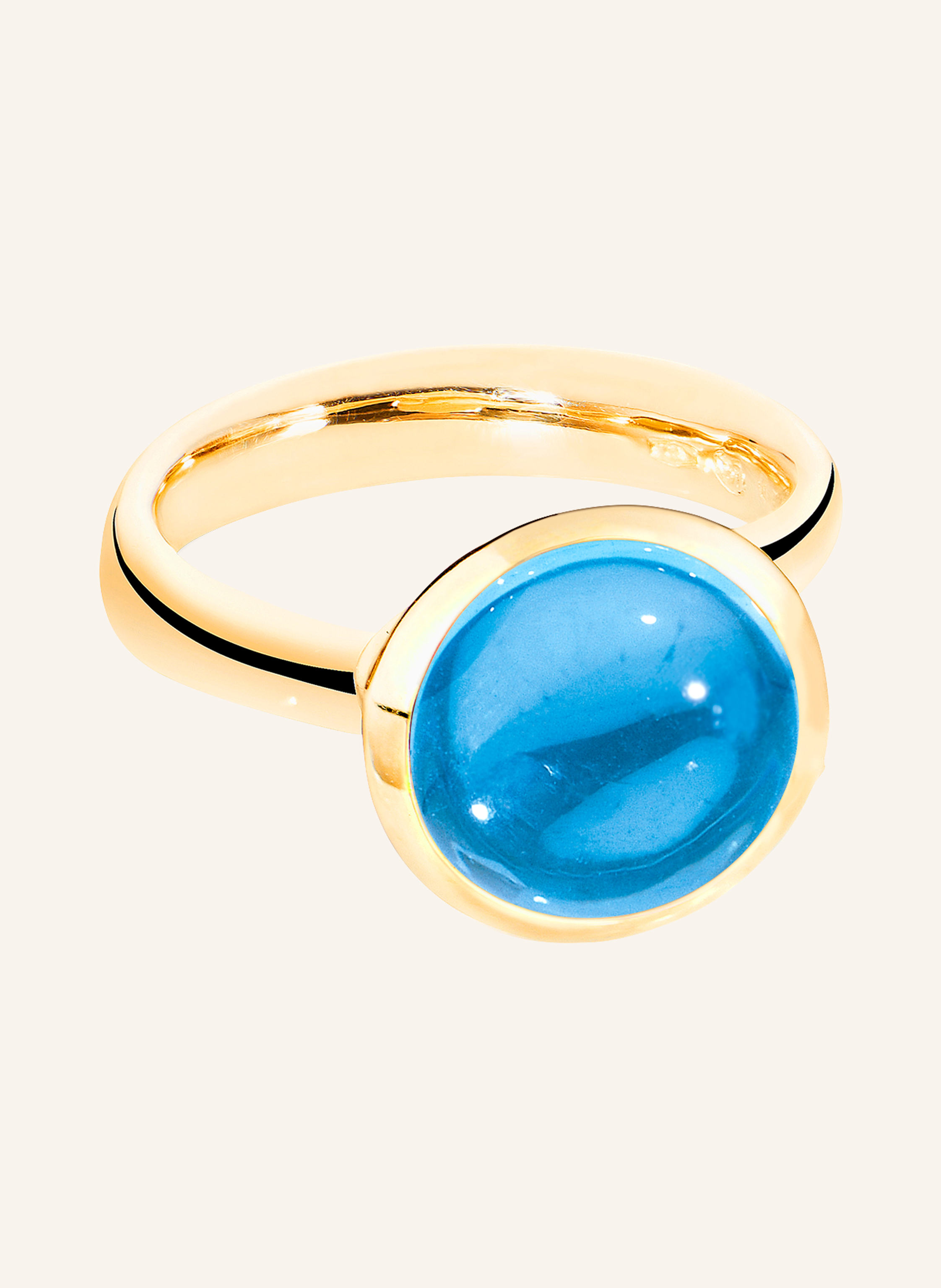 TAMARA COMOLLI Ring RING BOUTON LARGE SWISS TOPAZ aus 18K Gelbgold mit Swiss Topas