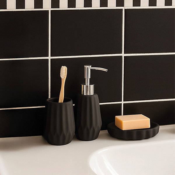 Distributeur de savon noir en céramique Levasseur Facette