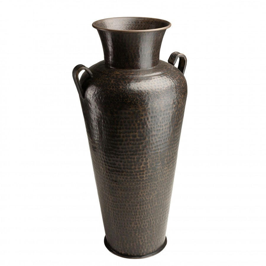HONORE - Vase alu avec anses couleur cuivre noir antique H100cm