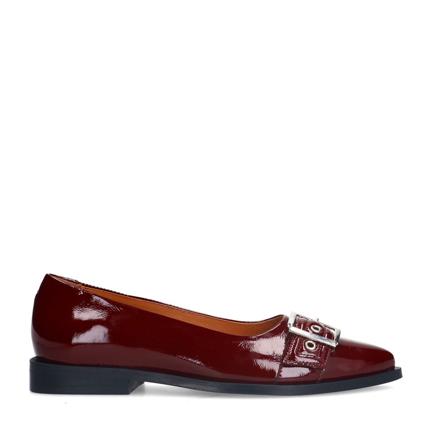 Manfield Bordeaux rode lakleren ballerina's