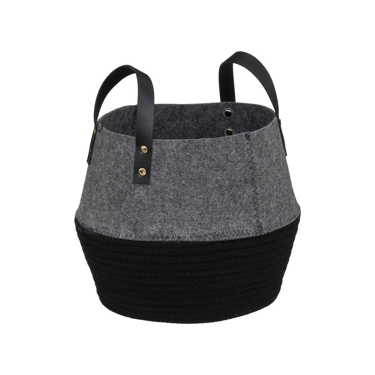 Cesto de feltro SOUL cinza e preto 28cm