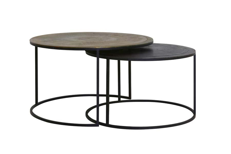 Light & Living salontafel TALCA - Ø75x45cm - brons - Set van 2